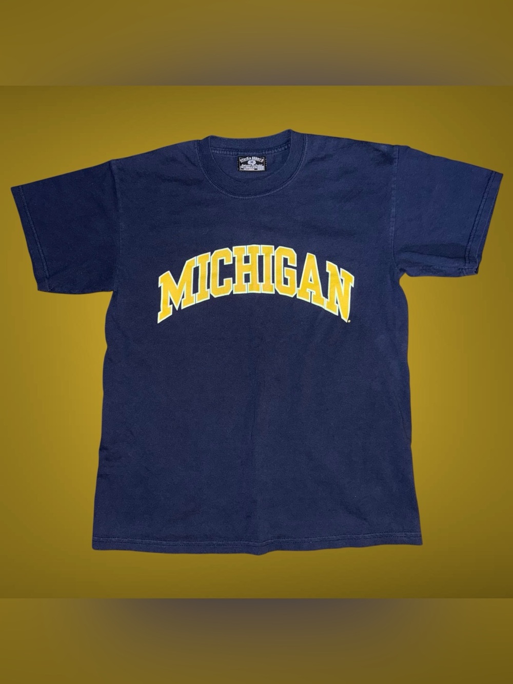 Vintage Y2K Steve & Barry's Michigan Wolverines T-Shirt Mens Medium Navy Blue